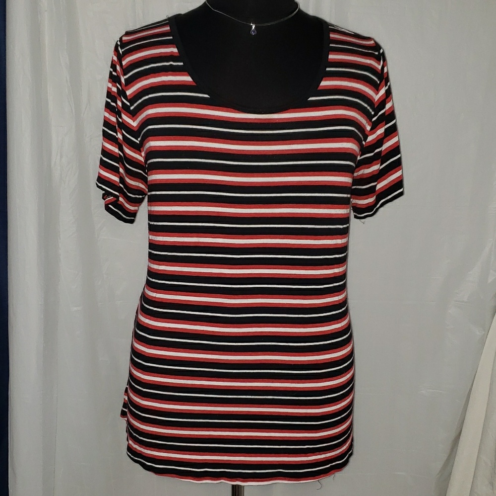 Lularoe 3xl red, black & white stripe classic tee